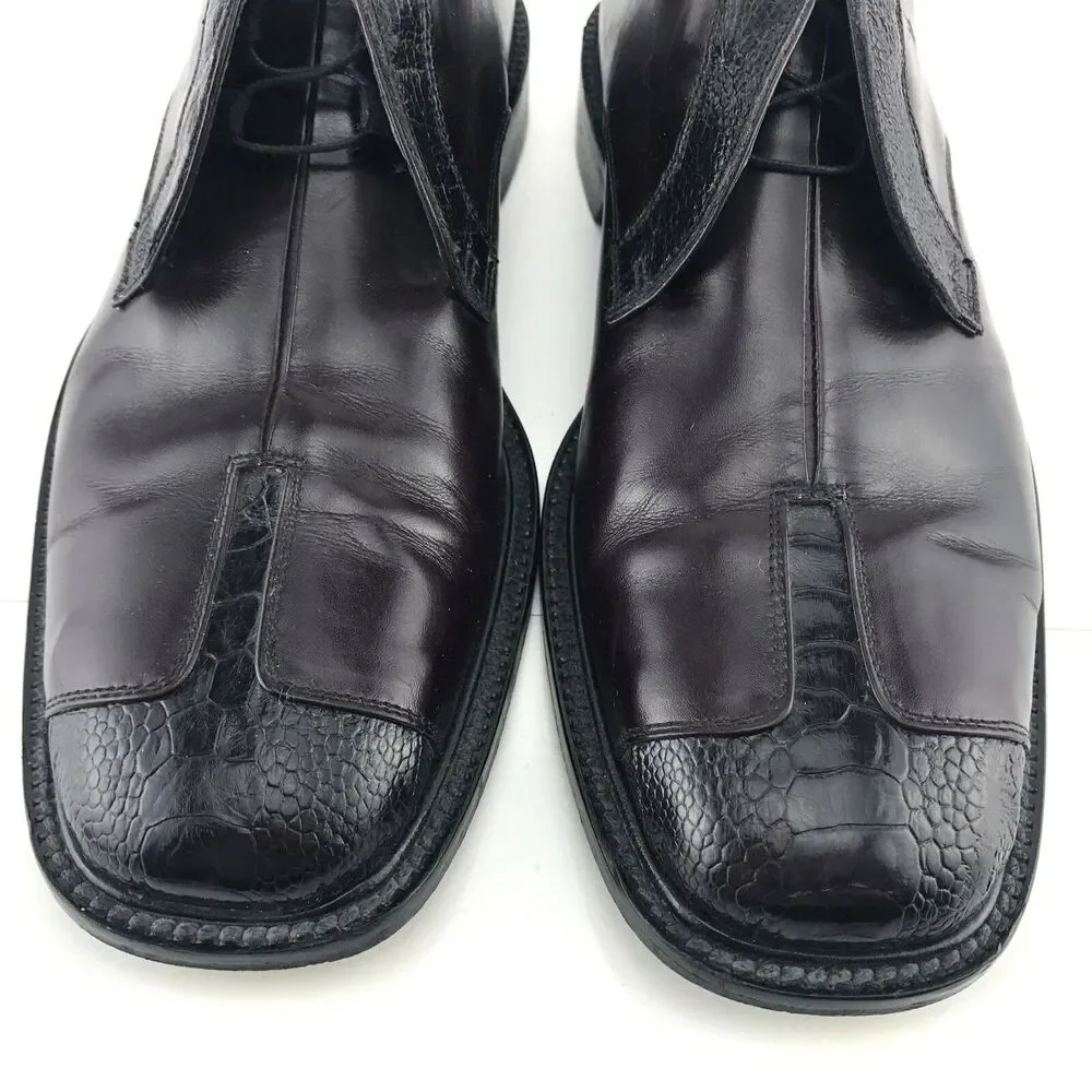 Belvedere Calf & Ostrich Oxford Mens Size‎ 10.5 M Brown Mahogany Split Toe